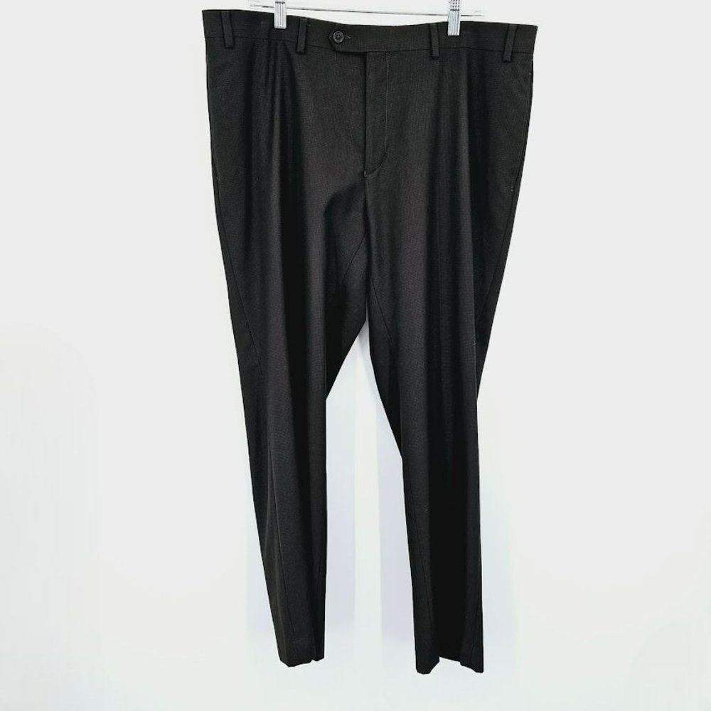 Ralph Lauren RR Slim Fit Trouser Pants 38x30 Brown Black Flat Front Work Dress